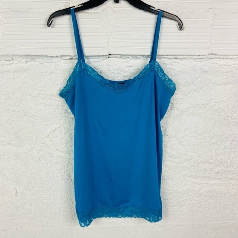 Fashion Bug Teal Lace trim stretch Camisole tank top size XL
